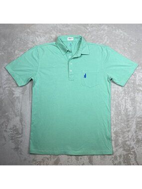 Johnnie-O Mens Fairway Green Polo Shirt Medium 100% Cotton